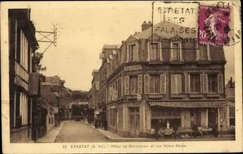 Ak Étretat Seine Maritime, Hotel de Normandie, Rue Notre Dame