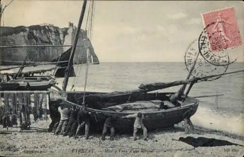 Ak Étretat Seine Maritime, Boot