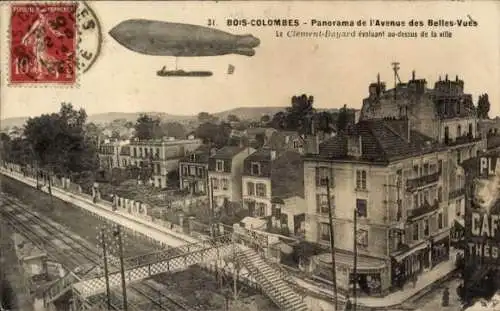 Ak Bois Colombes Hauts de Seine, Panorama der Avenue des Belles-Vues, Clement Bayard