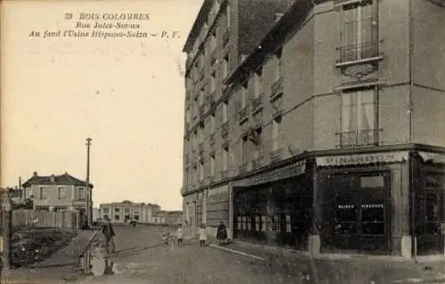 Ak Bois Colombes Hauts de Seine, Rue Jules Simon, Hispano-Suiza-Fabrik