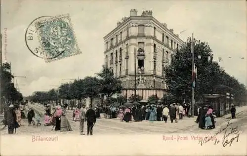 Ak Billancourt Hauts de Seine, Rond-Point Victor Hugo