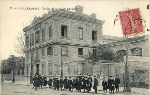 Ak Billancourt Hauts de Seine, Rue de Clamart Schulen