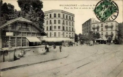 Ak Billancourt Hauts de Seine, L'Octroi, Place du Pont