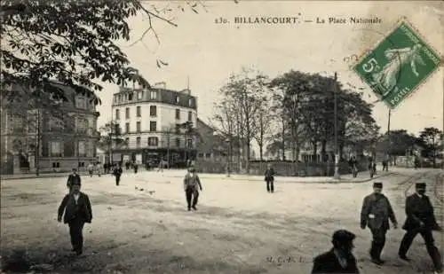Ak Billancourt Hauts de Seine, Place Nationale