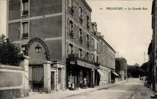 Ak Bellevue Hauts de Seine, Grande Rue, Hotel de la Tête Noire