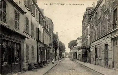 Ak Bellevue Haute Loire, La Grande Rue, Hotel de la Tête Noire, Kurzwaren, Restaurant