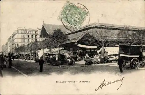 Ak Levallois Perret Hauts de Seine, Der Markt