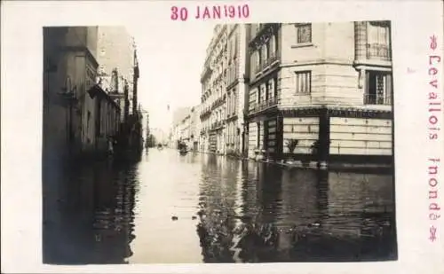 Ak Levallois Perret Hauts de Seine, Die Überschwemmungen vom 30. Januar 1910