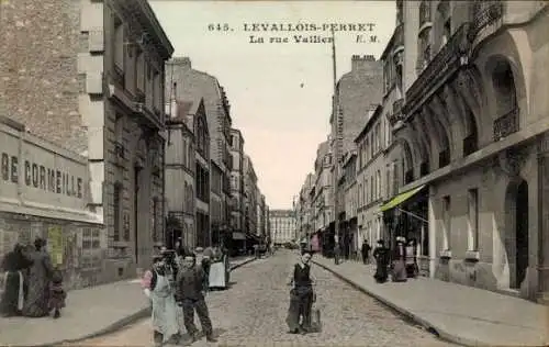 Ak Levallois Perret Hauts de Seine, Rue Vallier