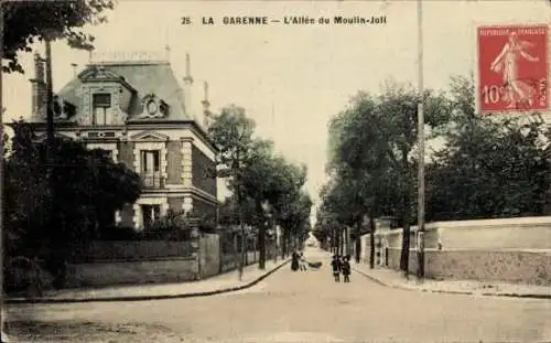 Ak La Garenne Colombes Hauts de Seine, Allee du Moulin Joli