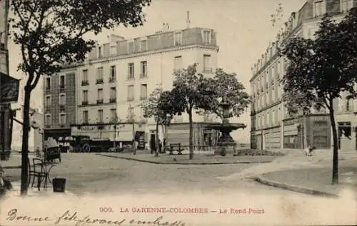 Ak La Garenne Colombes Hauts de Seine, Le Rond Point