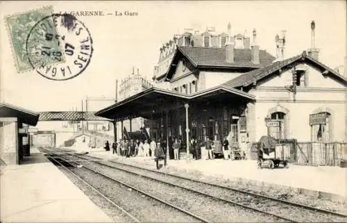 Ak La Garenne Colombes Hauts de Seine, der Bahnhof