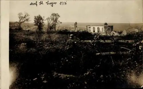 Foto Ak Saint Léger Pas de Calais, Kriegszerstörung 1918