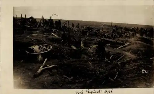 Foto Ak Écoust Pas-de-Calais, Kriegszerstörungen 1. WK