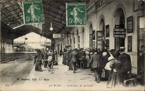 Ak Le Mans Sarthe, Innenraum des Bahnhofs