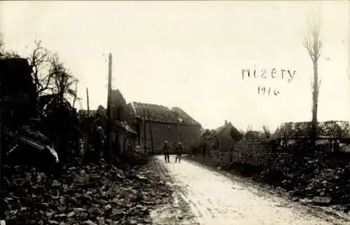 Foto Ak Misery Somme, Kriegszerstörungen 1. WK