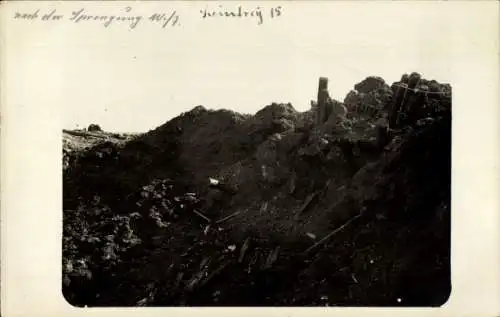 Foto Ak Leintrey Meurthe et Moselle, Ortspartie nach der Sprengung 1915