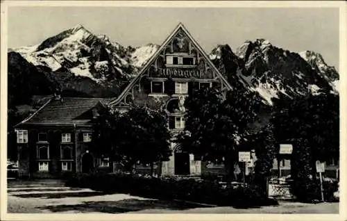 Ak Garmisch Partenkirchen in Oberbayern, Gasthof Alpengruß