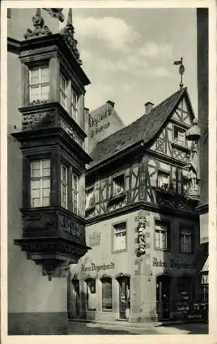 Ak Mainz am Rhein, altes Gymnasium, Renaissance-Erker