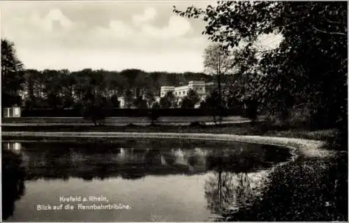 Ak Krefeld am Niederrhein, Rennbahntribühne