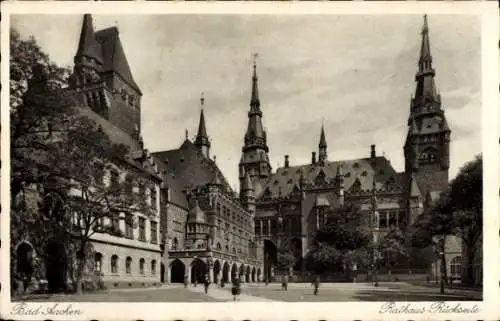 Ak Aachen, Rathaus, Rückseite