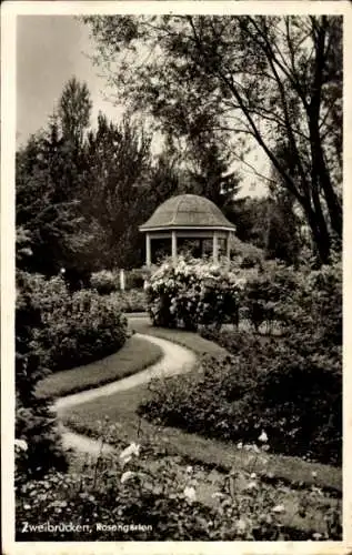 Ak Zweibrücken in der Pfalz, Rosengarten