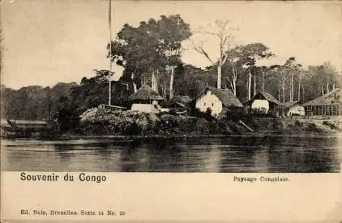 Ak Congo Belge DR Kongo Zaire, Dorfidyll