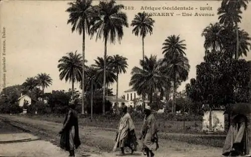 Ak Konakry Conakry Guinea, Straßenpartie