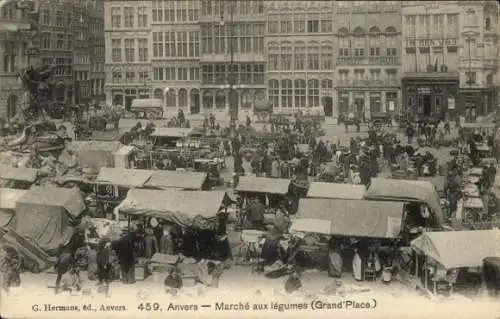 Ak Anvers Antwerpen Flandern, Markt