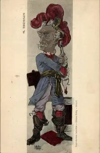Künstler Ak Muller, E., Karikatur von Thomson