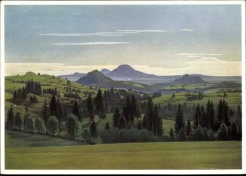 Künstler Ak Rose, Walter, Voralpenlandschaft, Berge, Wälder, Hilfswerk 1937
