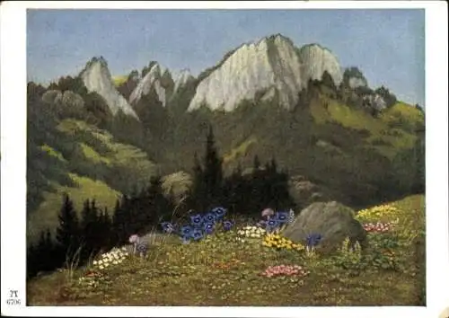 Künstler Ak Hely, Bergfrühling