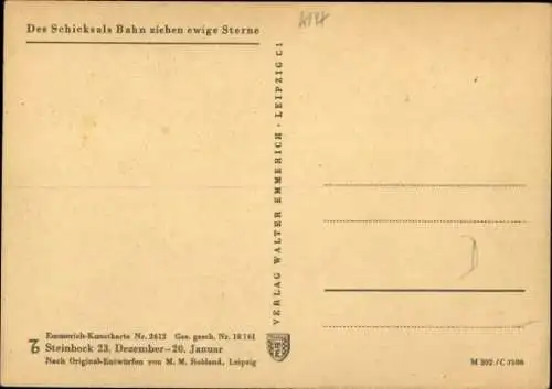 Künstler Ak Rohland, M. M., Sternzeichen Steinbock, Capricornus, 22. Dezember bis 20. Januar