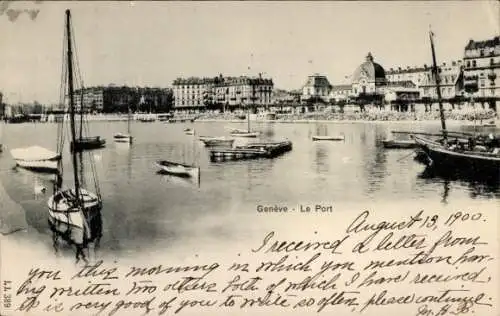 Ak Genève Genf Schweiz, Hafenidyll