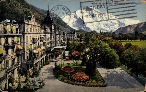 Ak Interlaken Kt. Bern Schweiz, Höhenweg mit Jungfrau