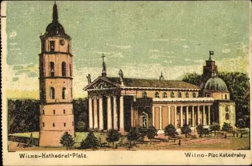 Künstler Ak Vilnius Wilna Wilno Litauen, Kathedral Platz