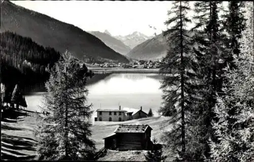Ak Davos Kanton Graubünden, Blick auf Davosersee, Davos und Tinzenhorn