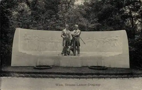 Ak Wien 1 Innere Stadt, Strauss Lanner Denkmal