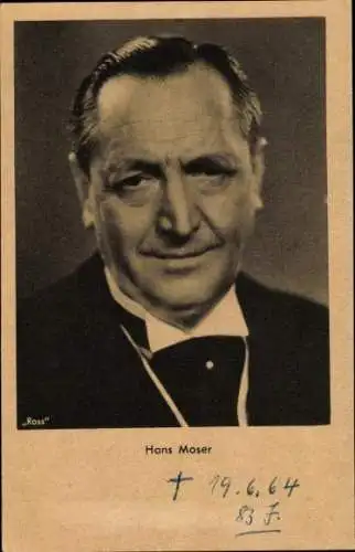 Ak Schauspieler Hans Moser, Portrait