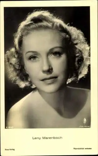 Ak Schauspielerin Leny Marenbach, Portrait