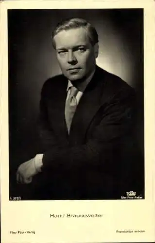 Ak Schauspieler Hans Brausewetter, Portrait, Krawatte, Anzug