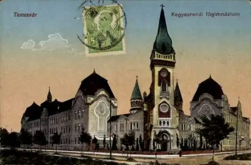 Ak Timișoara Temesvár Temeswar Rumänien, Kegyesrendi fögimnazium
