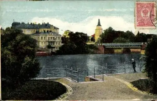 Ak Tammerfors Tampere Finnland, Fluss, Brücke