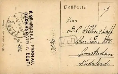 Ak Pärnu Pernau Estland, Meer, Gesamtansicht