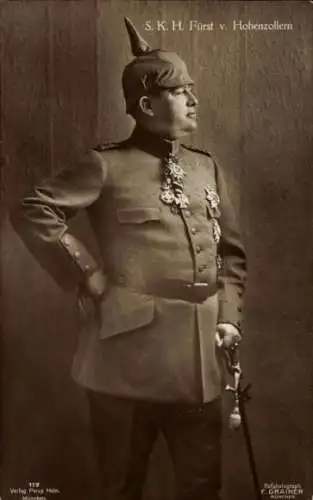 Ak Fürst Wilhelm von Hohenzollern, Portrait in Uniform