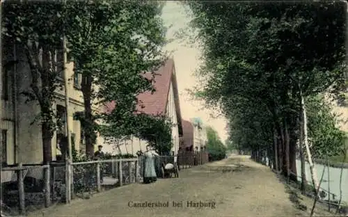 Ak Hamburg Harburg Kanzlershof, Straßenpartie