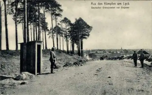 Ak Grajewo Polen, Deutscher Grenzposten, I WK