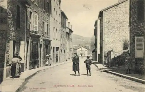 Ak Bourg-de-Thizy Rhône, Bahnhofstraße