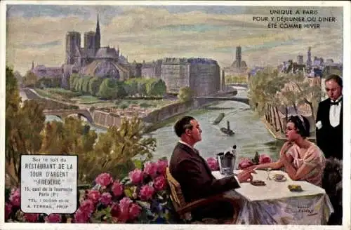 Künstler Ak Paris V., Restaurant de la Tour d'Argent Frederic, Quai de la Tourelle