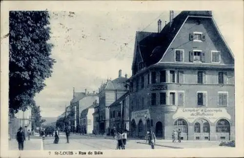 Ak Saint Louis Elsass Haut Rhin, Rue de Bale